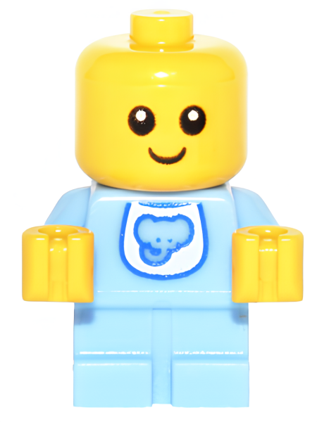 Минифигурка Lego Collectible Baby - Bright Light Blue Body with Elephant Bib col260 U